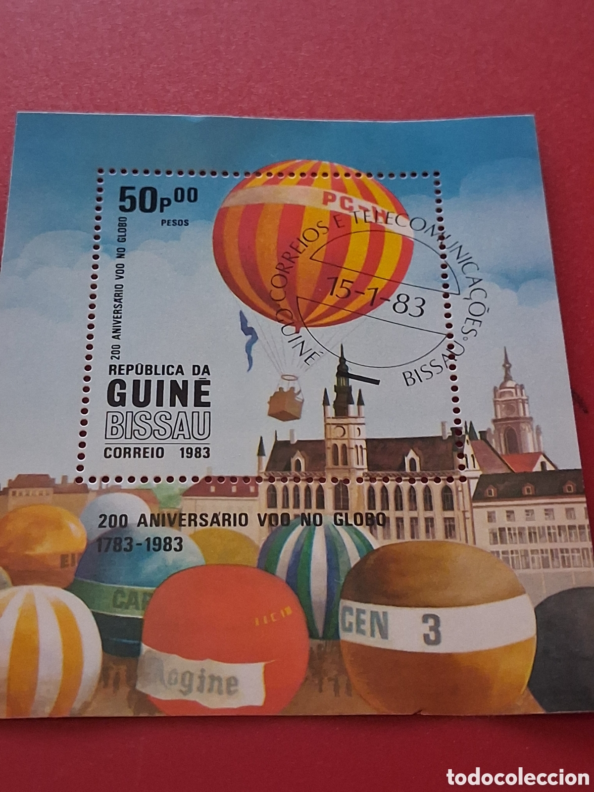 Sellos: HB Guinea Bissau mtdo 1983. 200Aniv vuelo tripulado. Dirigible. Globo. Aerost&aacute;tico. Aviaci&oacute;n. Vuelos