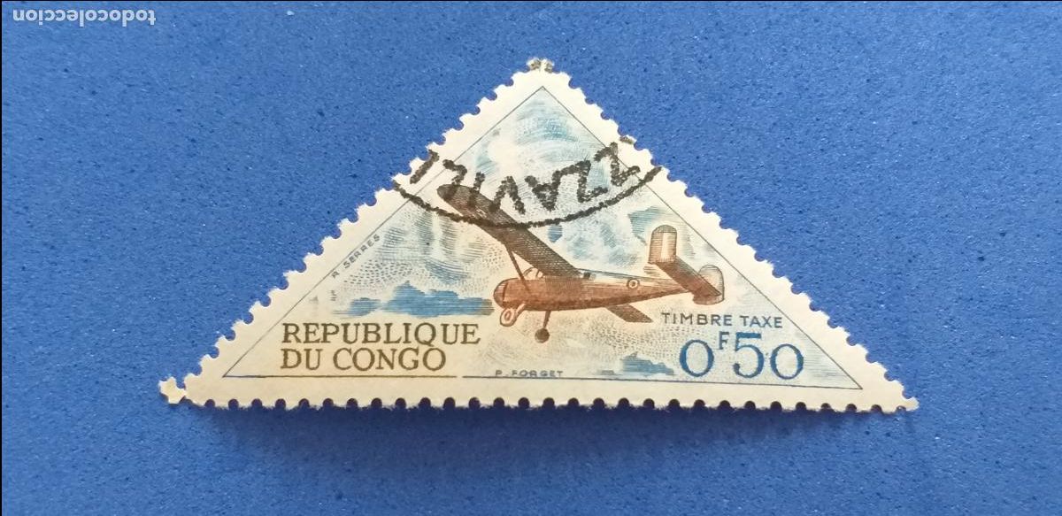 Sellos: Sello Rep&uacute;blica del Congo. Tem&aacute;tica: Aviones.