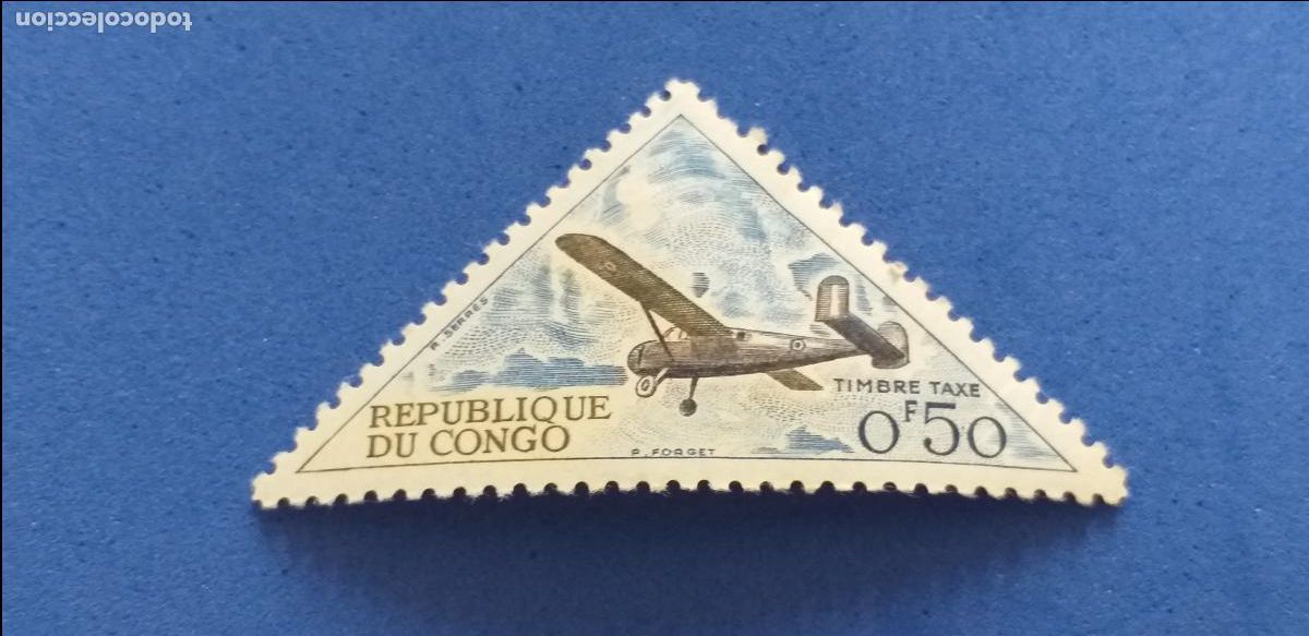 Sellos: Sello Rep&uacute;blica del Congo. Tem&aacute;tica: Aviones.