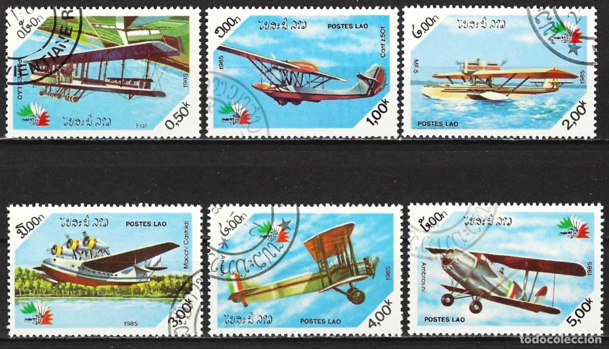 Sellos: Loas 1985 - Mi 857 a 863 - YT 665 a 670 - Aviones
