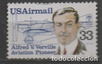 Sellos: Estados Unidos a&eacute;reo 107, Alfred V. Verville, pionero de la aviaci&oacute;n, nuevo **