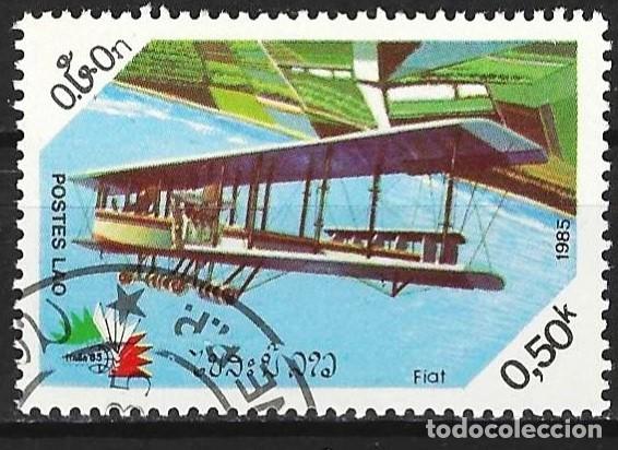 Sellos: Loas 1985 - Mi 858 - YT 665 - Avi&oacute;n biplano Fiat