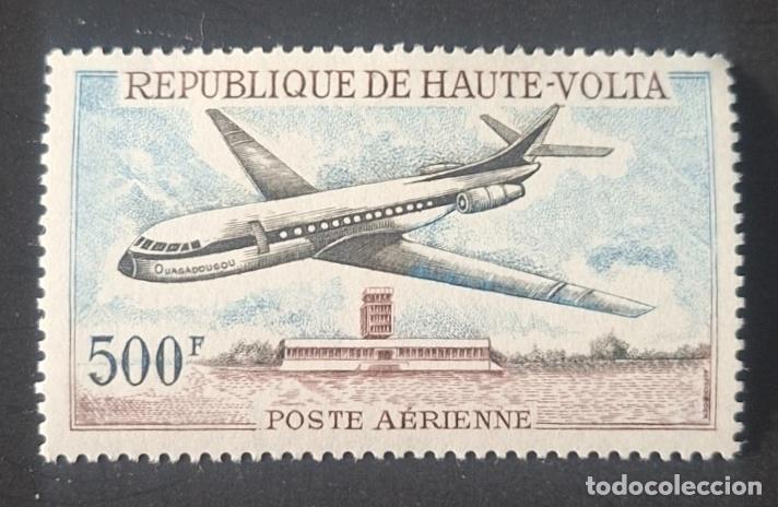 Sellos: Alto Volta 1968 Mi. 236 correo a&eacute;reo avi&oacute;n aeropuerto Uagadug&uacute;