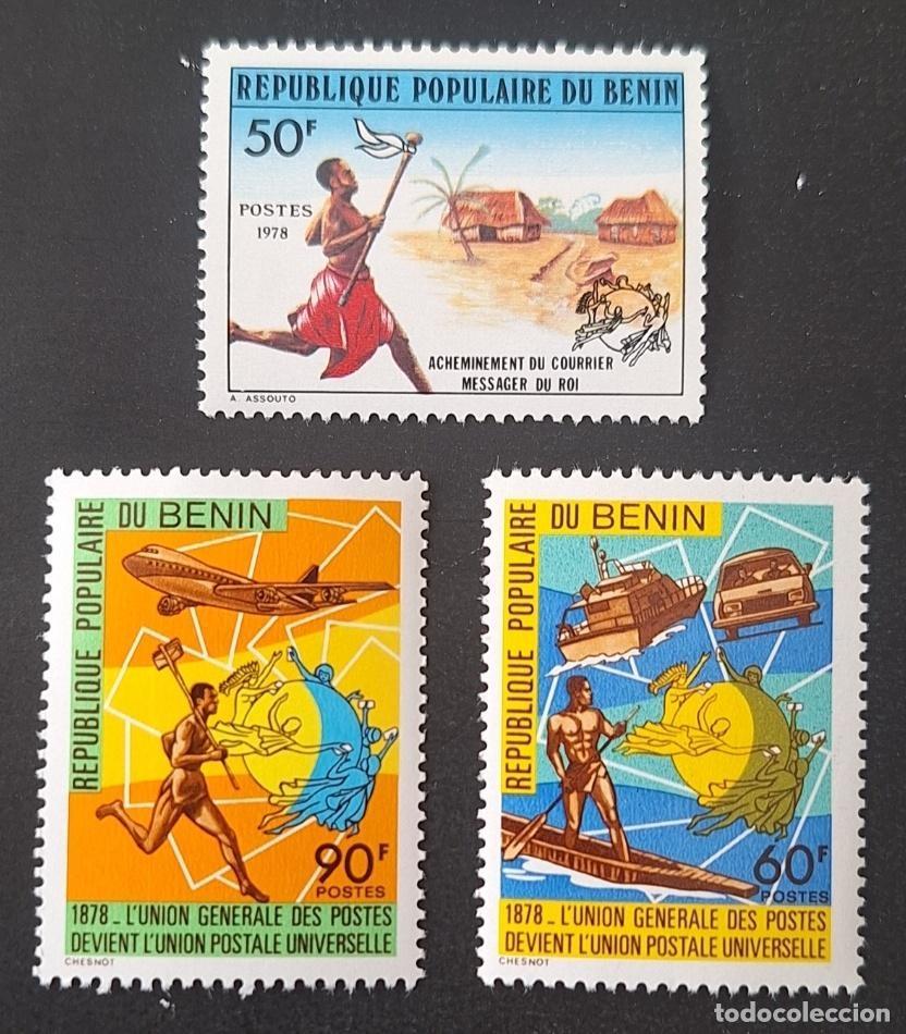 Sellos: Ben&iacute;n 1978 Mi. 163-165 Uni&oacute;n Postal Universal UPU mensajero correo