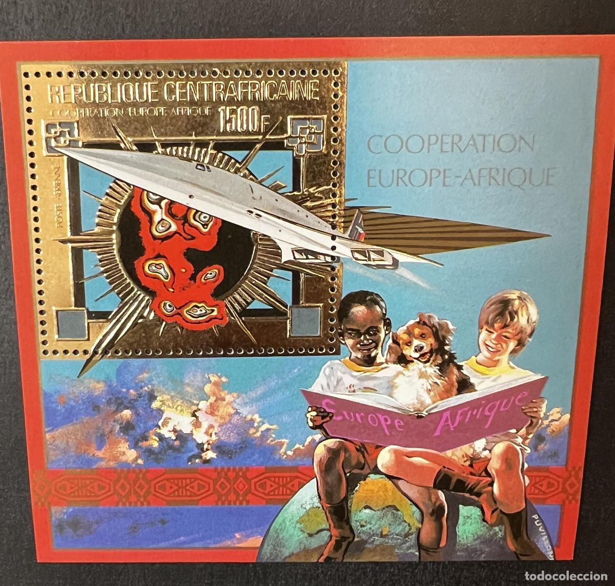 Sellos: Centro&aacute;frica 1980 Mi. Bl. 98A Cooperaci&oacute;n Europa-&Aacute;frica Concorde dorado