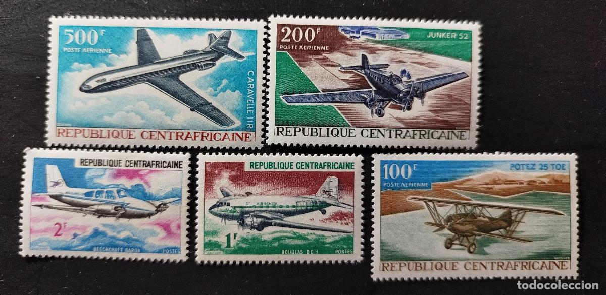 Sellos: Centro&aacute;frica 1967 Mi. 144-149 aviones Caravelle Junker Douglas Potez