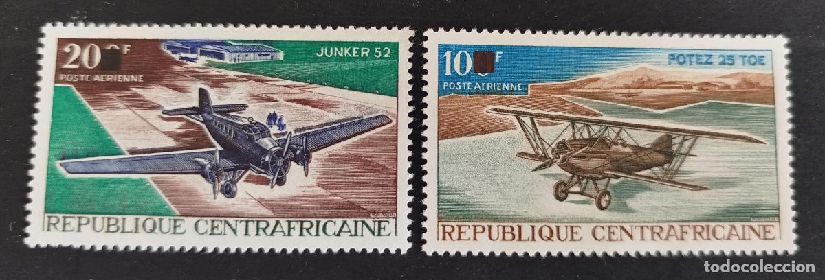 Sellos: Centro&aacute;frica 1968 Mi. 163-166 sobrecargado correo a&eacute;reo aviones Junker 52