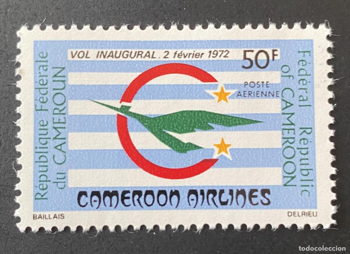 Sellos: Camer&uacute;n 1972 Mi. 680 Cameroon Airlines vuelo inaugural correo a&eacute;reo