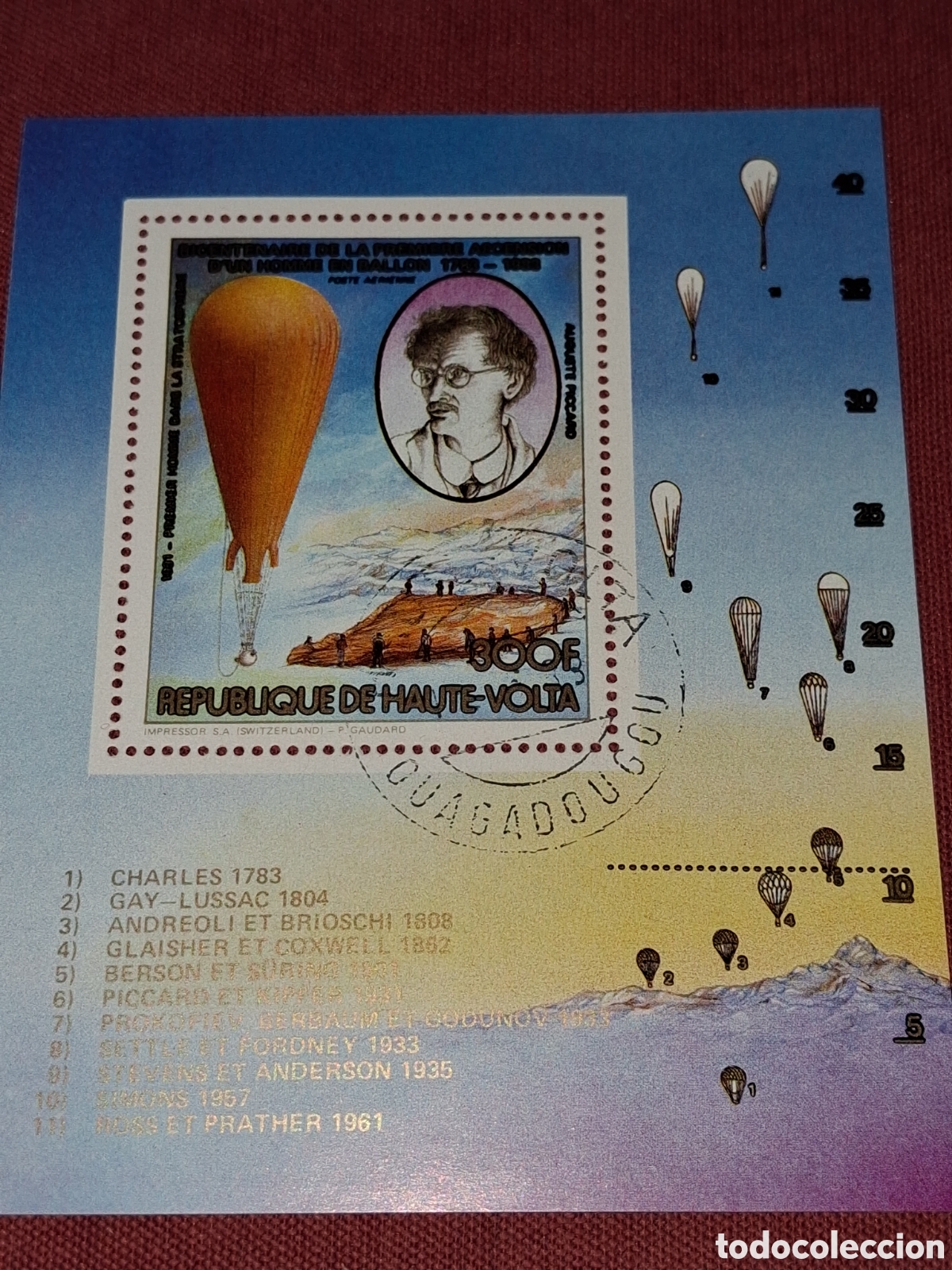 Sellos: HB Alto Volta mtdo 1983. 200Aniv primeros vuelos. Dirigible. Aerost&aacute;tico. Globo terr&aacute;queo. Aviaci&oacute;n.