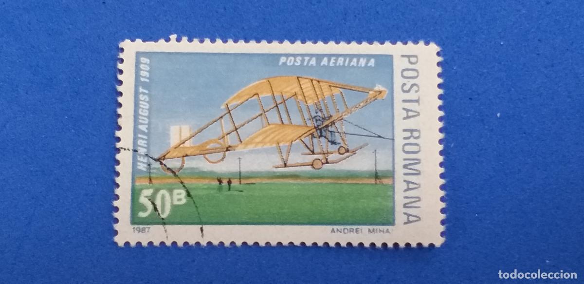 Sellos: Sello usado. Pais: Posta Romana. Rumania. Tem&aacute;tica aviones. Andrei Mijah. A&ntilde;o 1987