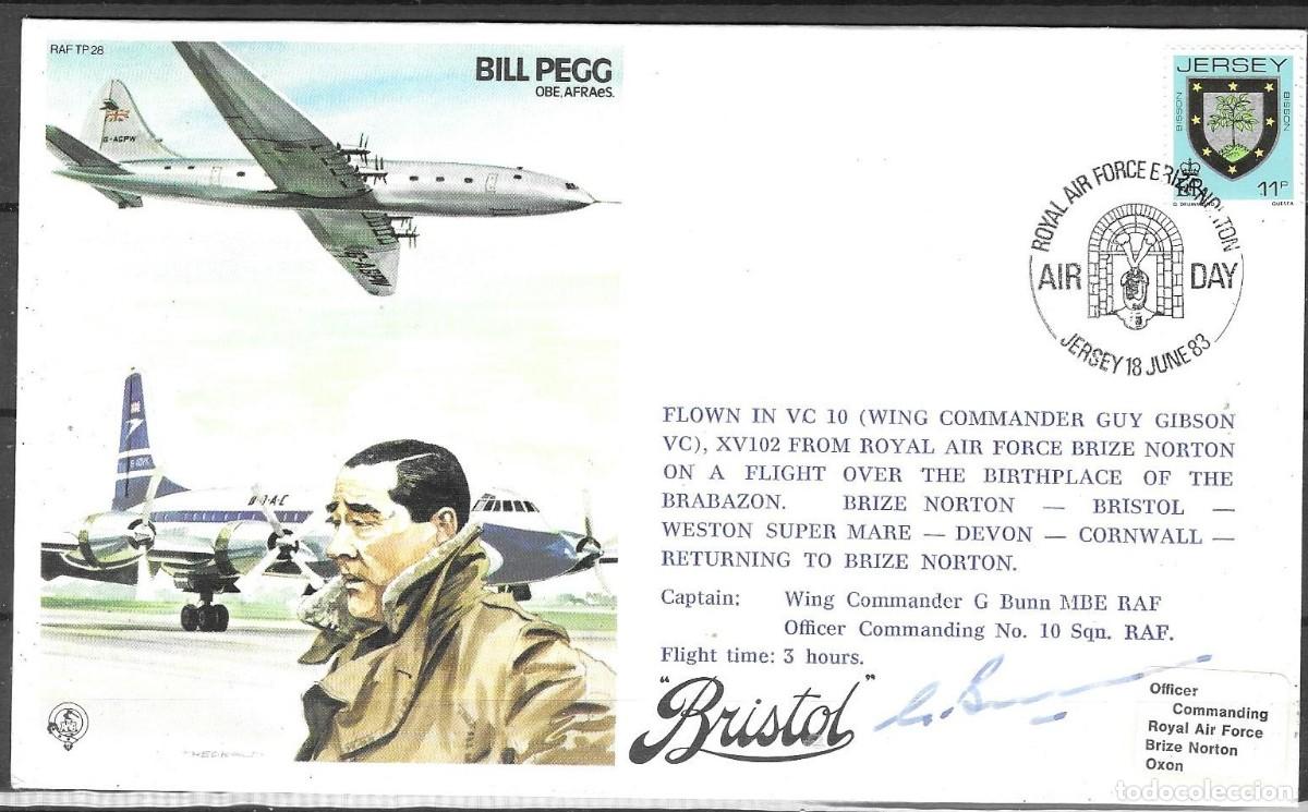 Sellos: SOBRE COMMEMORATIVO DE ISLA DE JERSEY 1983, BILL PEGG