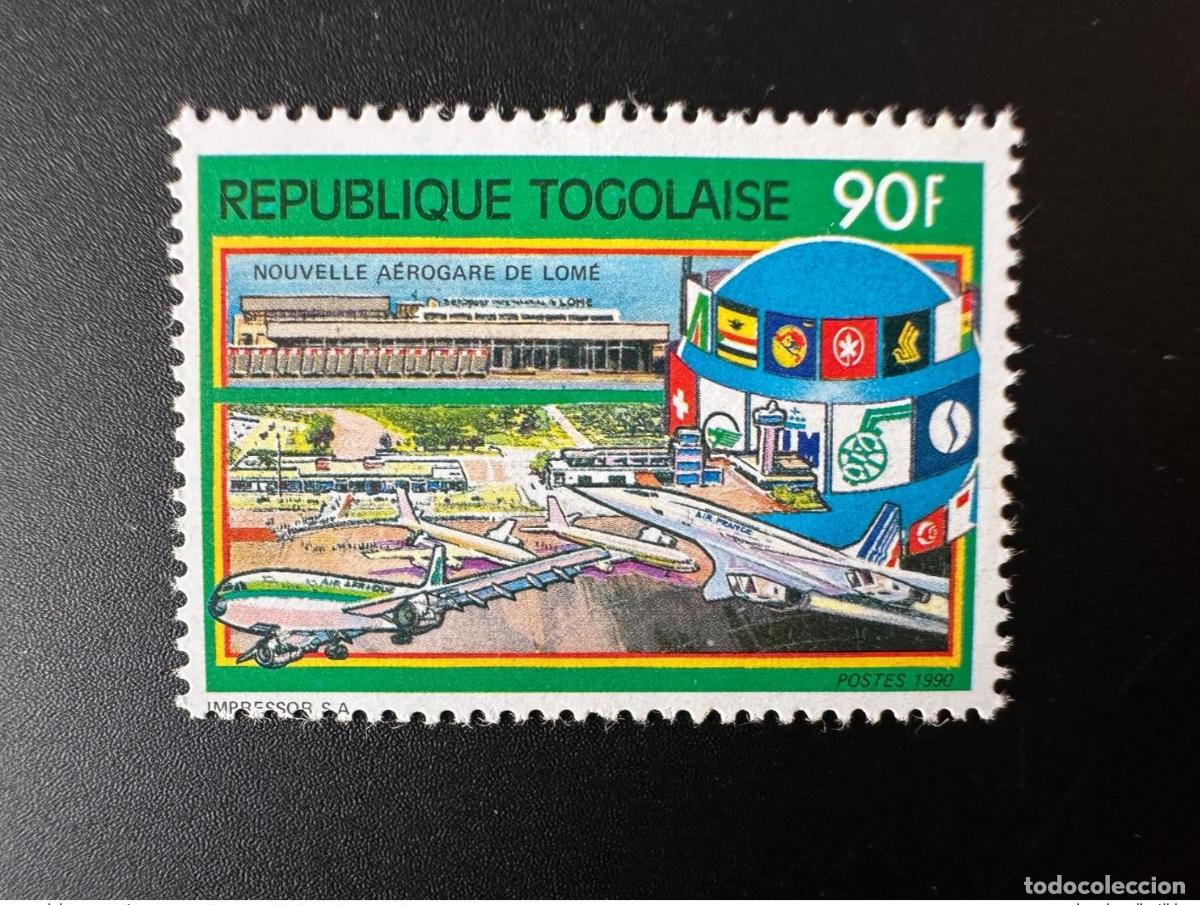 Sellos: Togo 1990 Mi. 2186 Nueva terminal Aeropuerto de Lom&eacute; Avion Concorde