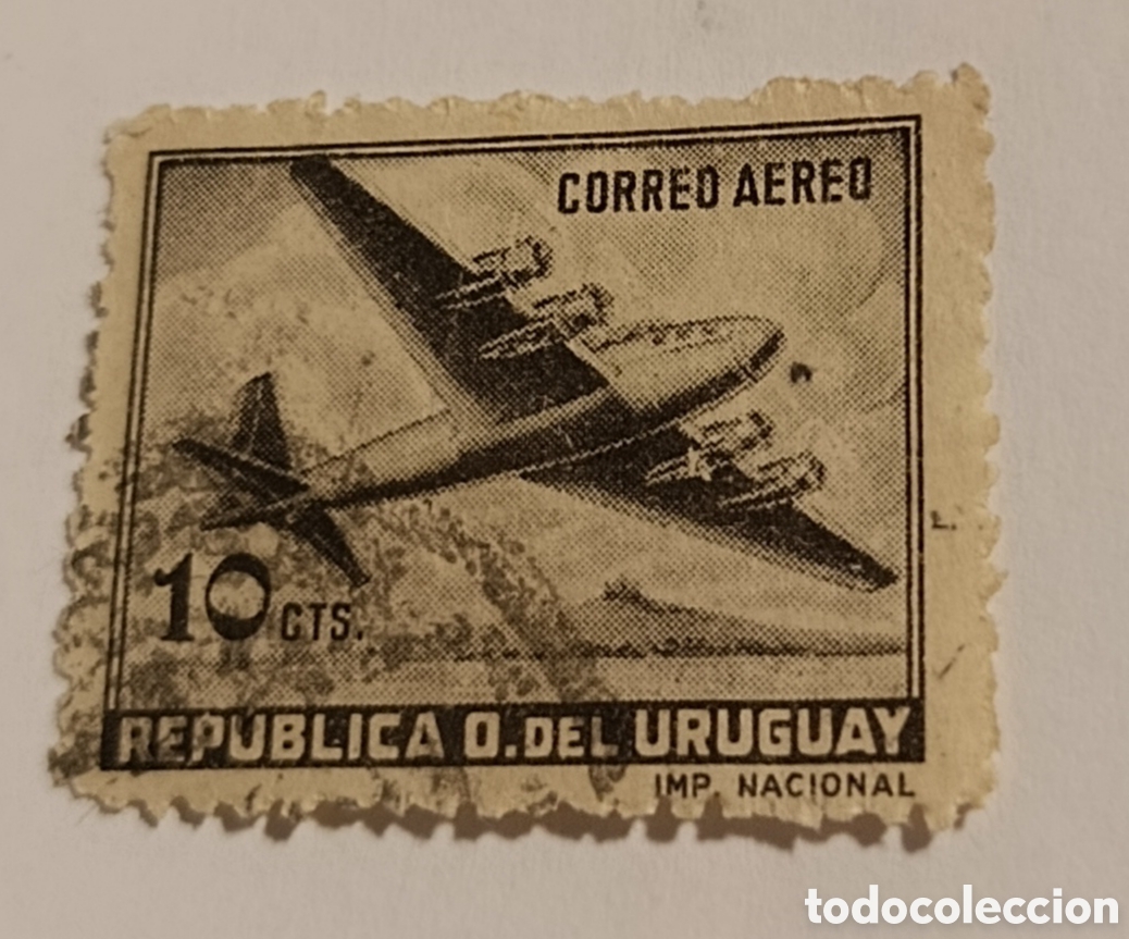 Sellos: URUGUAY sello avi&oacute;n correo a&eacute;reo usado