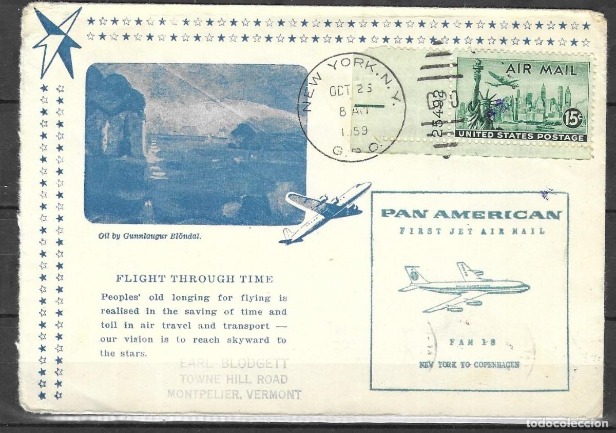 Sellos: primer vuelo de correo a&eacute;reo en reactor de Pan American World Airways (FAM 18)