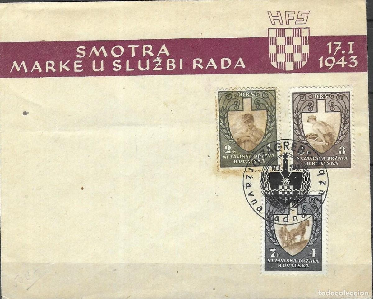Briefmarken: FDC emitido por el Estado Independiente de Croacia (NDH) durante la Segunda Guerra Mundial