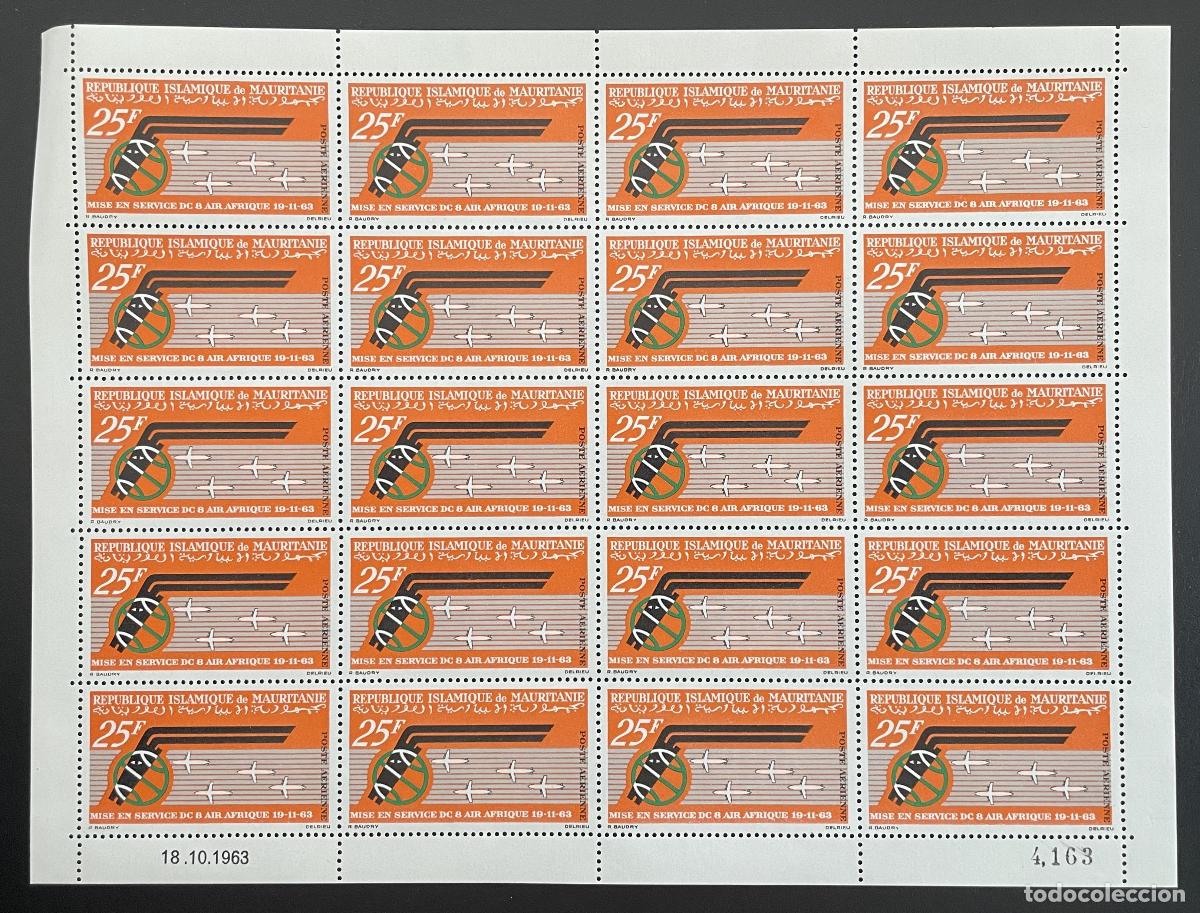 Briefmarken: Mauritania 1963 YT PA 31 bloque Air Afrique DC-8 avi&oacute;n aviaci&oacute;n