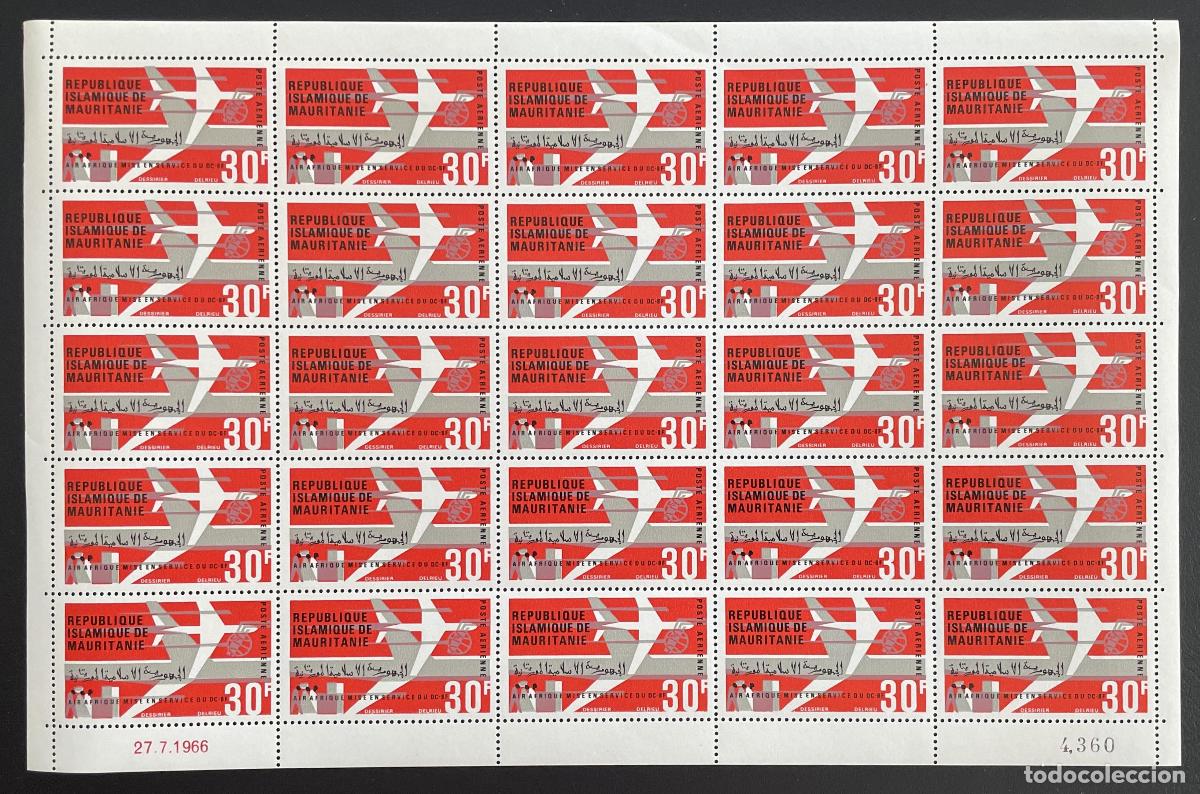 Briefmarken: Mauritania 1966 YT PA 62 bloque Air Afrique DC-8 avi&oacute;n aviaci&oacute;n