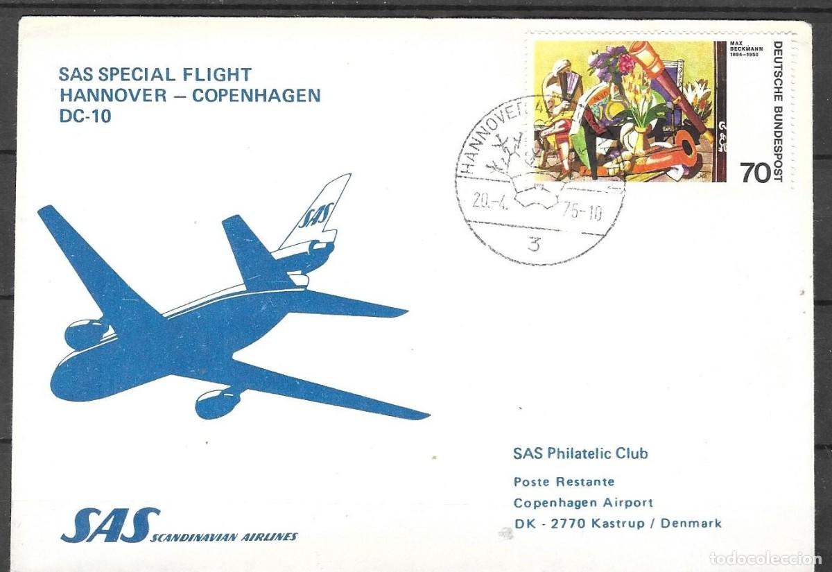 Sellos: Vuelo especial operado por SAS (Scandinavian Airlines System) utilizando un avi&oacute;n McDonnell Douglas