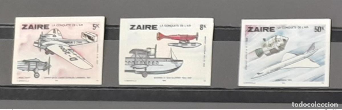 Sellos: Congo Zaire 1978 COB 941 - 948 ND IMPERF Conquest Avi&oacute;n Concorde 3 val.