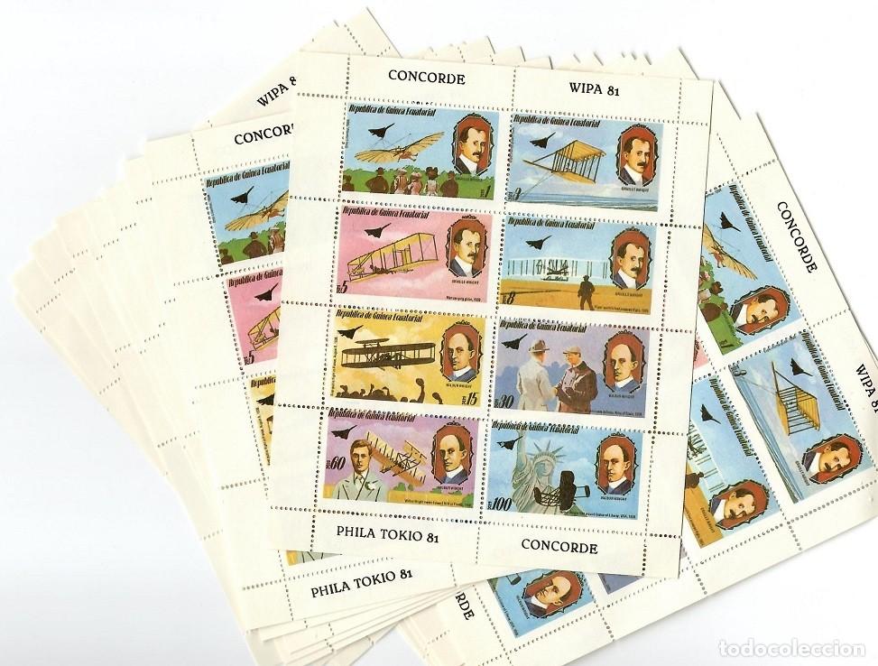 Francobolli: 50 HB Guinea Ecuatorial 1979 - Concorde Wipa 81 Phila Tokio 81 / Historia de la aviaci&oacute;n - Orville