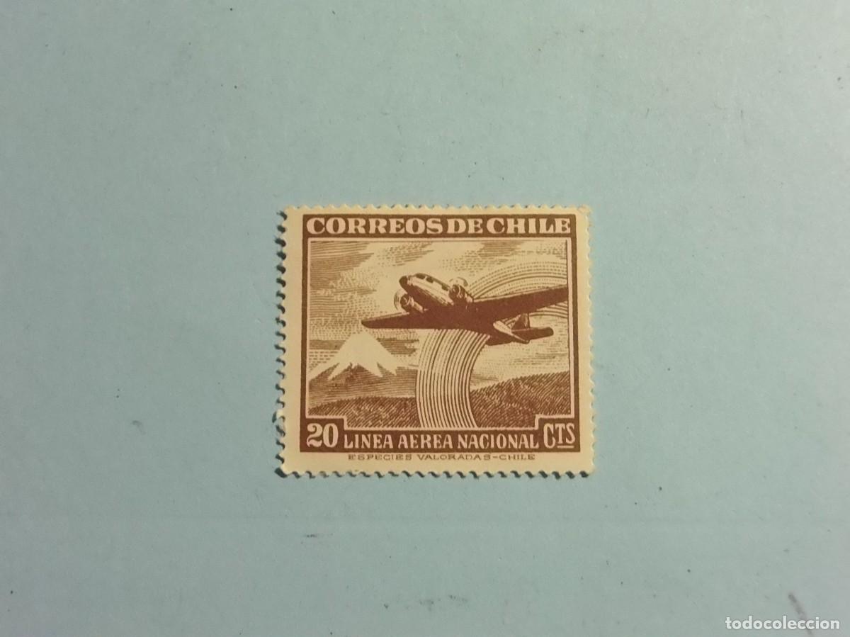 Sellos: CHILE 1950 - AVIACI&Oacute;N, AVIONES - AVI&Oacute;N, MONTA&Ntilde;A O VOLCAN.