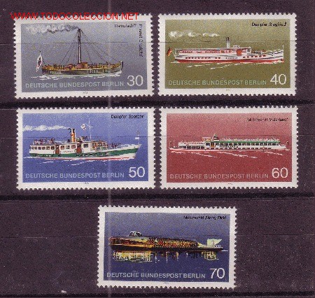 Sellos: BERL&Iacute;N 447/51** - A&Ntilde;O 1975 - BARCOS - Foto 1