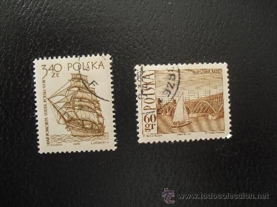 Sellos: 2 sellos de polonia de barcos. - Foto 1