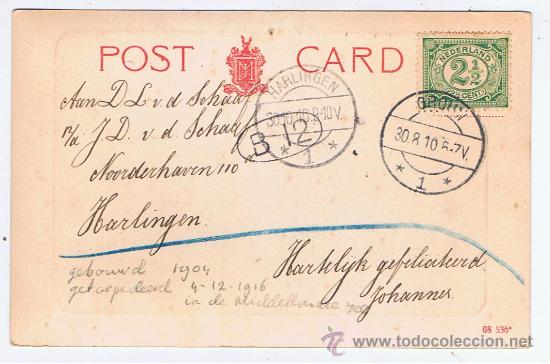 Sellos: paquebot circulado 1910 holanda - Foto 2