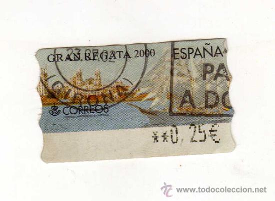 Sellos: ESPA&Ntilde;A: SELLO USADO DE VALOR VARIABLE DEDICADO A LA GRAN REGATA DEL 2000 Y EMITIDO EN MAYO DE 2000 - Foto 1