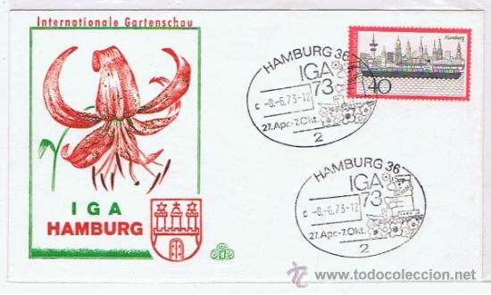 Sellos: circulado 1973 hamburgo alemania - Foto 1