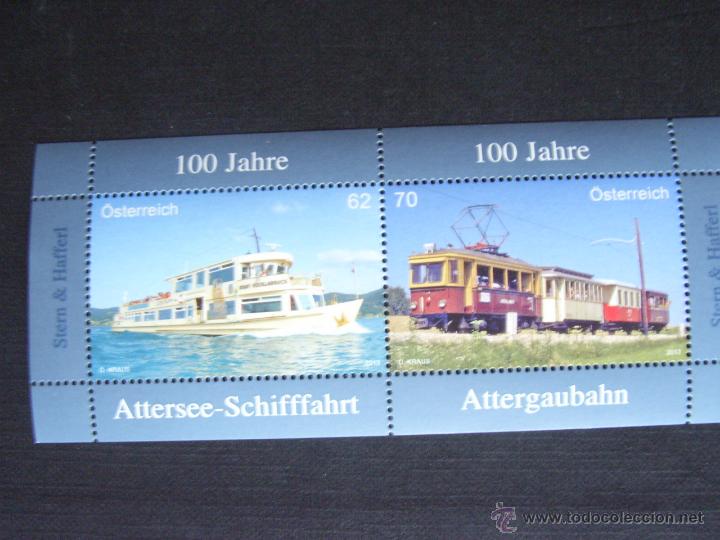 Sellos: AUSTRIA A&Ntilde;O 2013. BARCO Y TREN - Foto 1