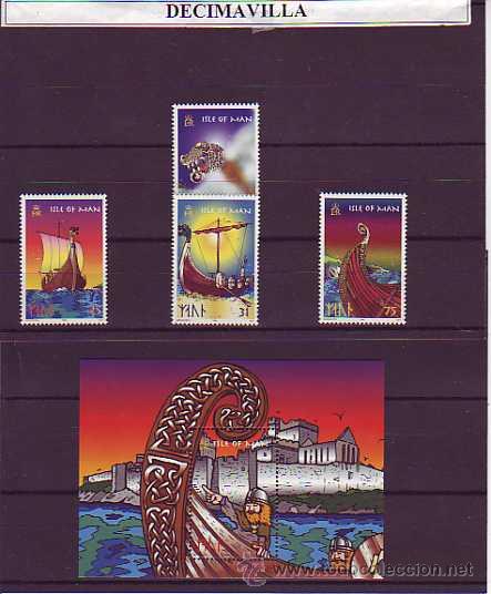 Sellos: MAN, BARCOS, 1998, 792/95 + H.B. 35 - Foto 1