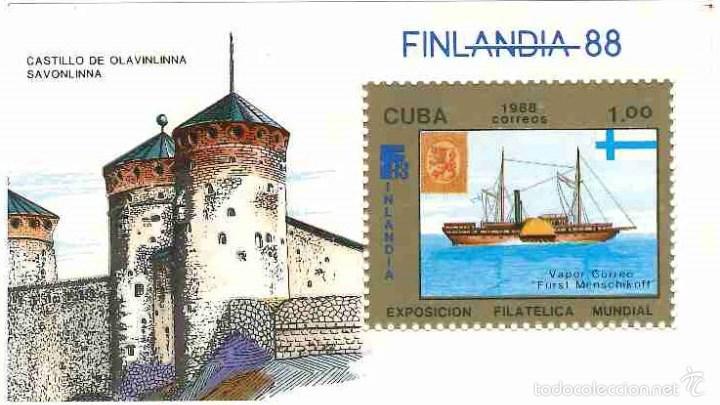 Sellos: Cuba. HB 104*** 1988. Barco. Ship. - Foto 1