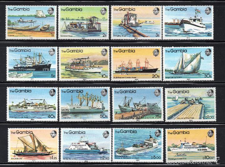 Sellos: GAMBIA 464/79** - A&Ntilde;O 1983 - BARCOS - Foto 1