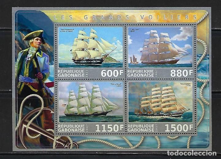 Sellos: Gabon 2017 *** Los Grandes Veleros - Barcos - Foto 1
