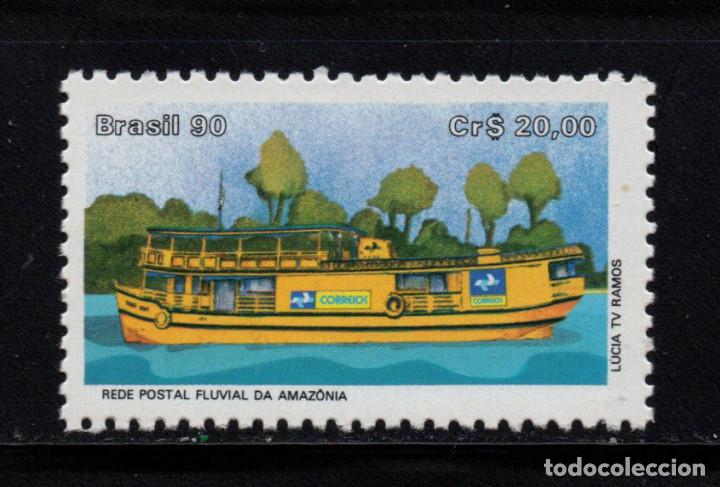 Sellos: BRASIL 1960** - A&Ntilde;O 1990 - BARCO POSTAL DEL AMAZONAS - Foto 1