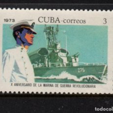 Sellos: CUBA 1708** - AÑO 1973 - BARCOS - 10º ANIVERSARIO DE LA MARINA REVOLUCIONARIA