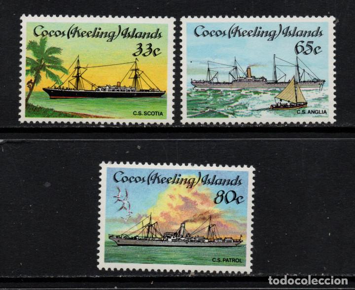 Sellos: COCOS 128/30** - A&Ntilde;O 1985 - BARCOS - Foto 1
