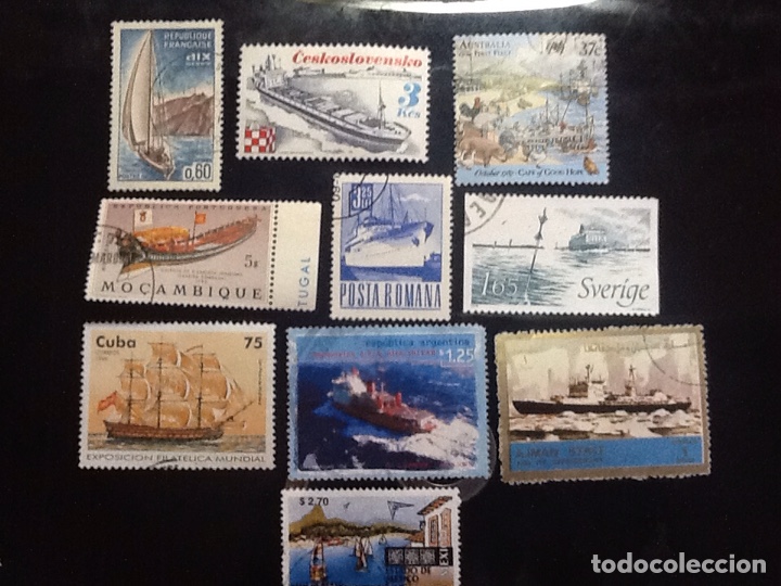 Sellos: LOTE DE 10 SELLOS TEMA BARCOS - Foto 1