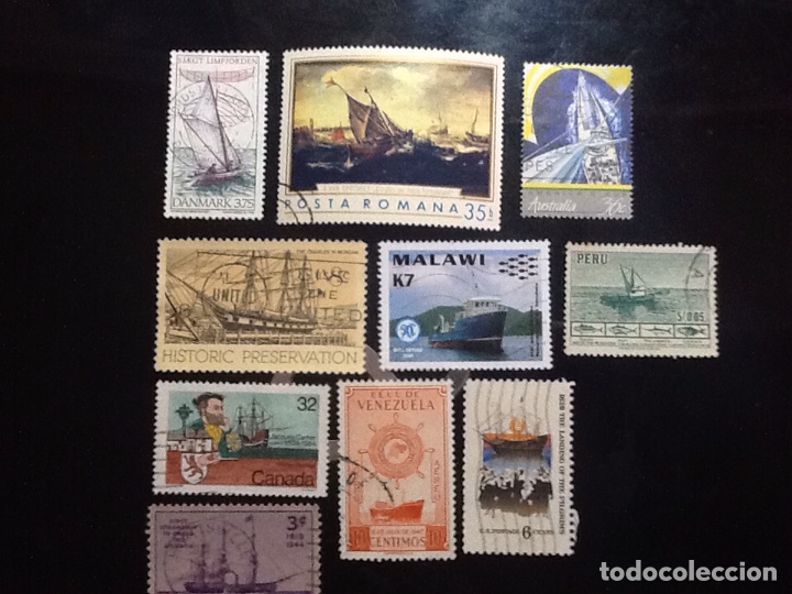 Sellos: LOTE DE 10 SELLOS TEMA BARCOS - Foto 1