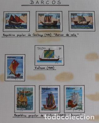 Sellos: Lote 8 sellos de Barcos de vela de Vietnam y Camboya años 1983 y 1986 - Foto 1 - 253330150