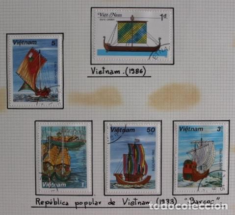 Sellos: Lote 8 sellos de Barcos de vela de Vietnam y Camboya años 1983 y 1986 - Foto 3 - 253330150