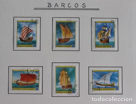 Sellos: 6 sellos de Barcos de vela de Mongolia - Foto 1