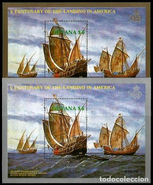 Sellos: GUYANA 1986 CARABELAS DE COLON ** - Foto 1