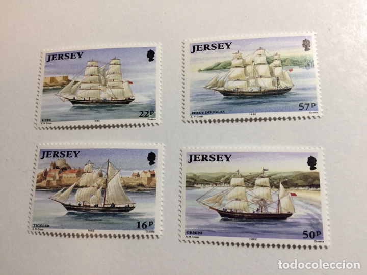 Sellos: Jersey 1992. Barcos. Nuevos - Foto 1