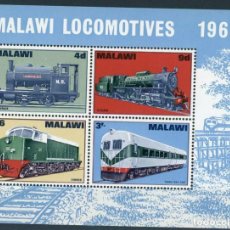 Sellos: MALAWI 1968 HB IVERT 11 *** LOCOMOTORAS DE MALAWI - TRENES. Lote 310251868