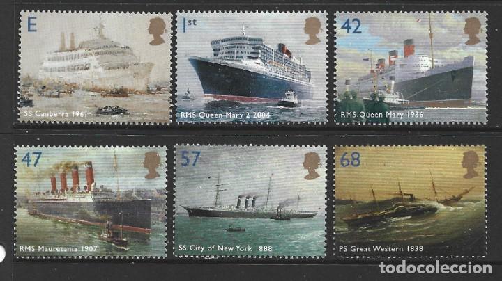Sellos: GRAN BRETA&Ntilde;A 2548/53** - A&Ntilde;O 2004 - BARCOS - Foto 1