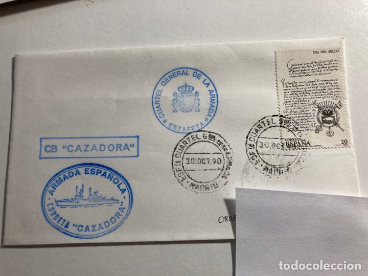 Sellos: Sobre Corbeta Cazadora. Estafeta Cuartel General de la Armada. - Foto 1