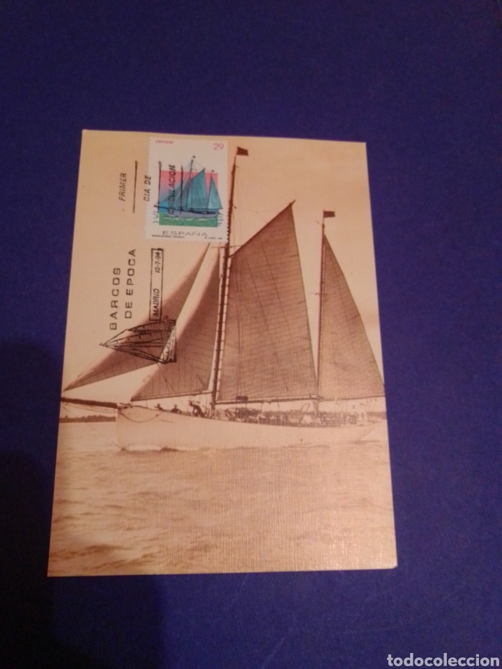 Sellos: Postal Primer D&iacute;a Circulaci&oacute;n barcos - Foto 1