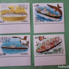 Sellos: SIERRA LEONA, 1988, BARCOS Y AVES MARINAS, YVERT 898/901. Lote 364885601